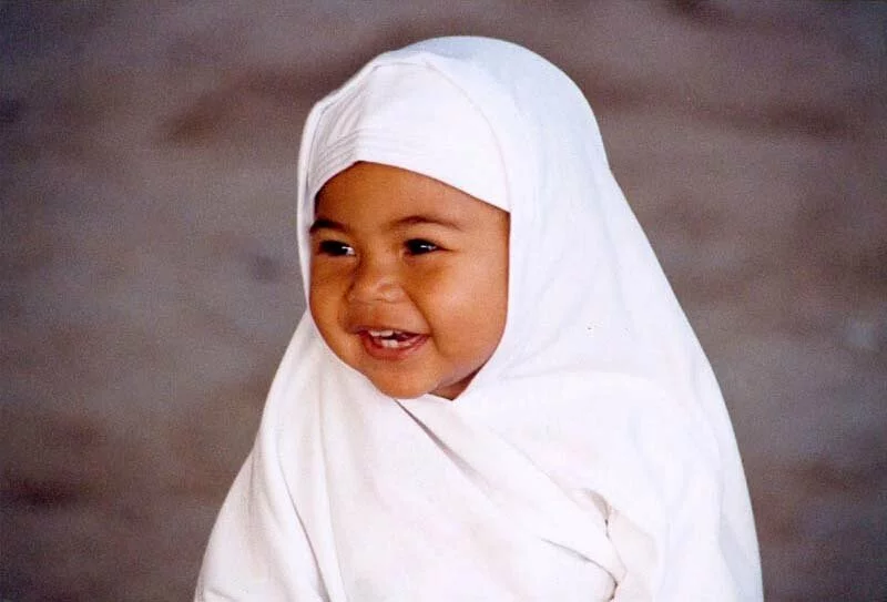 Little Muslim baby girl in full hijab Little muslim baby girl in full hijab