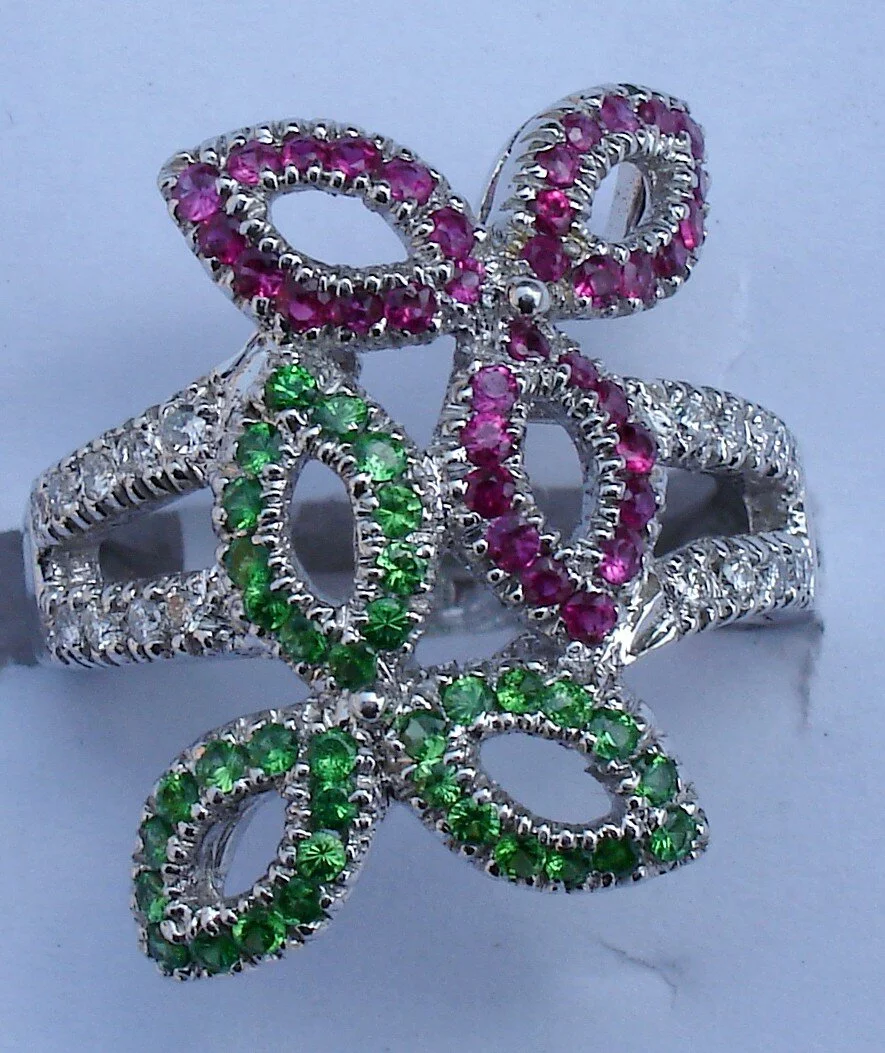 New design colorful Diamond gold rings collection 2011
