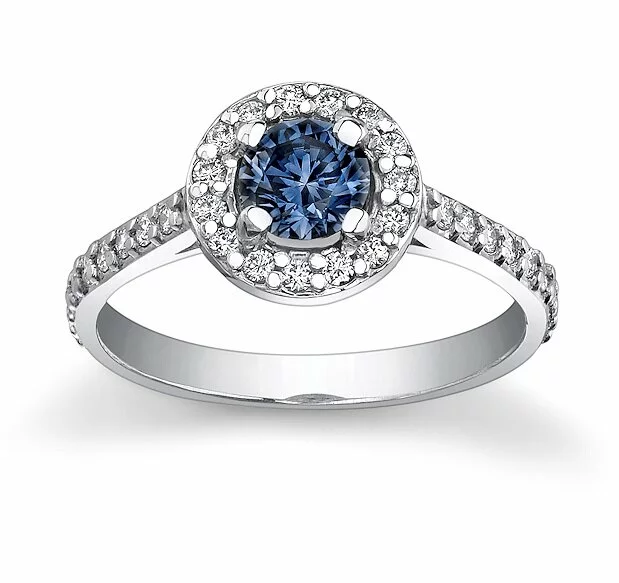 blue diamond halo41 New design colorful diamond gold rings collection photo gallery 2011