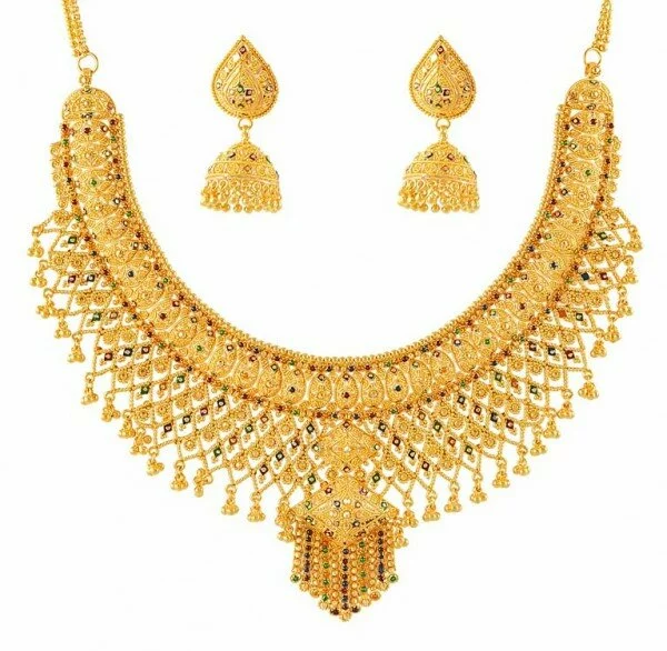 bridal golden set8 600x586 Jewelry and dresses collection for this marriage seasion 2011