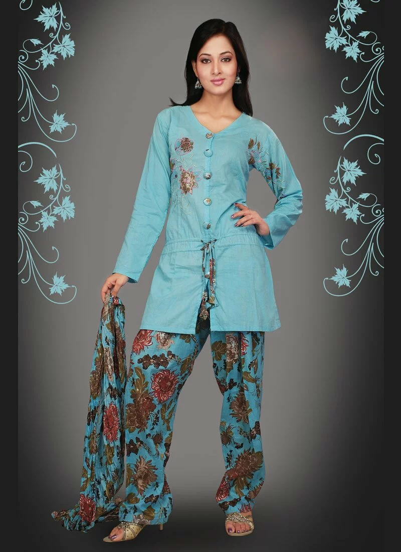 Cotton Flower Print Dress Causal Salwar Kameez Cotton is most demanding fabric for summer season dress