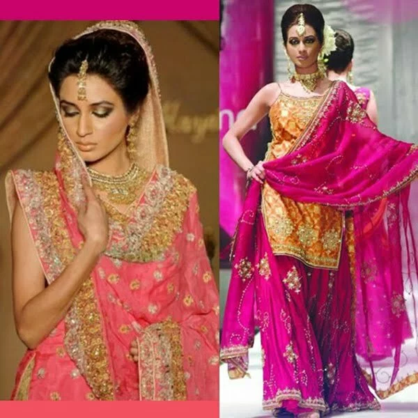 Beautiful Pakistani bridal gharara styel image 4 by muslimblog.co .in Beautiful Indian and Pakistani fashion bridal gharara images