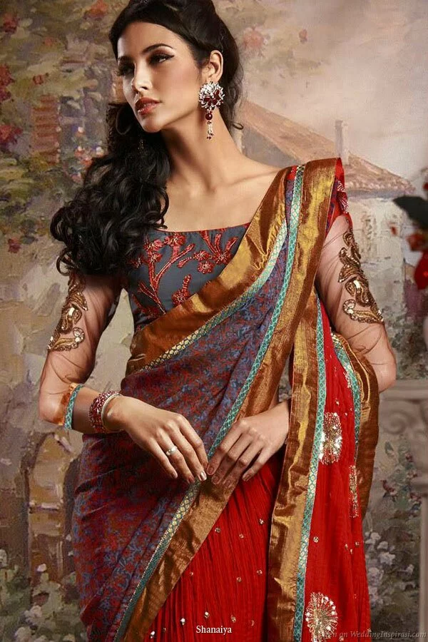 Latest beautiful Indian Bridal saree for womens image 20 by Muslimblog.co .in Latest beautiful Indian bridal and all type saree for womens 