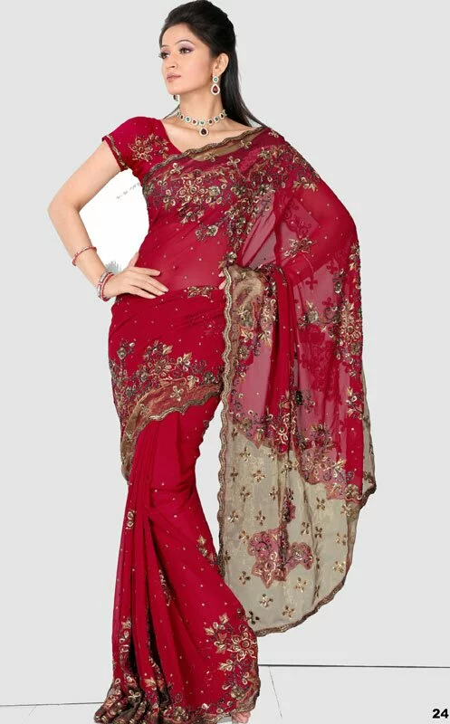Latest beautiful Indian Bridal saree for womens image 7 by Muslimblog.co .in Latest beautiful Indian bridal and all type saree for womens 