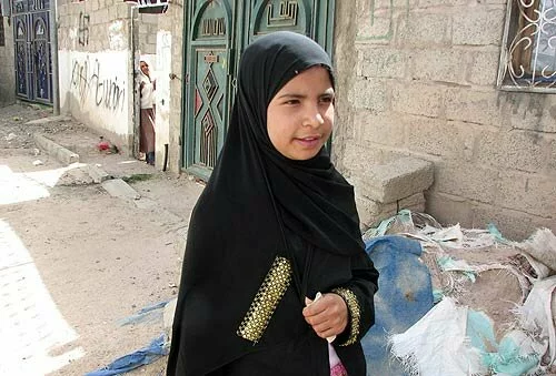 Young muslim girl in burkha Nujood-Ali