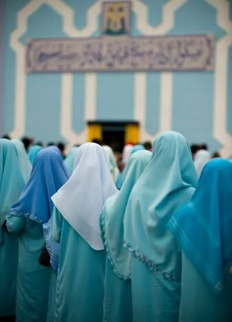 A crowd of Muslim women in Hijabs A crowd of Muslim women in Hijabs