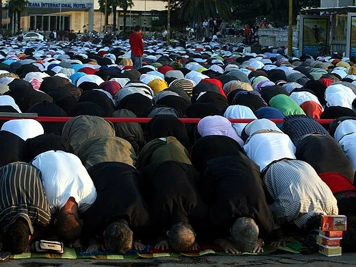 Muslims hold evening prayer during Ramadan in Pristina.2 Albanian Muslims Part 2